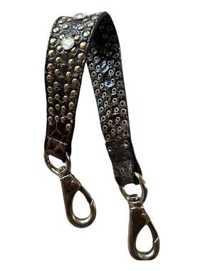 Country Western Rhinestone & Silver Grommet Replacement Purse Strap Brown